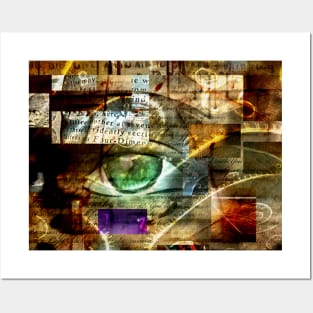 Green eye abstract Posters and Art